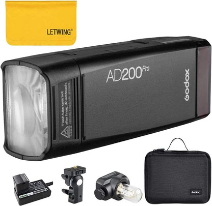 GODOX AD200 Pro II AD200Pro II Strobe Flash, TTL 200W Pocket Flash HSS 1/8000s, One-Tap Wireless Sync, Enhanced Color Screen, Photography Lighting for Canon, Sony, Nikon, Fuji, Olympus, Panasonic