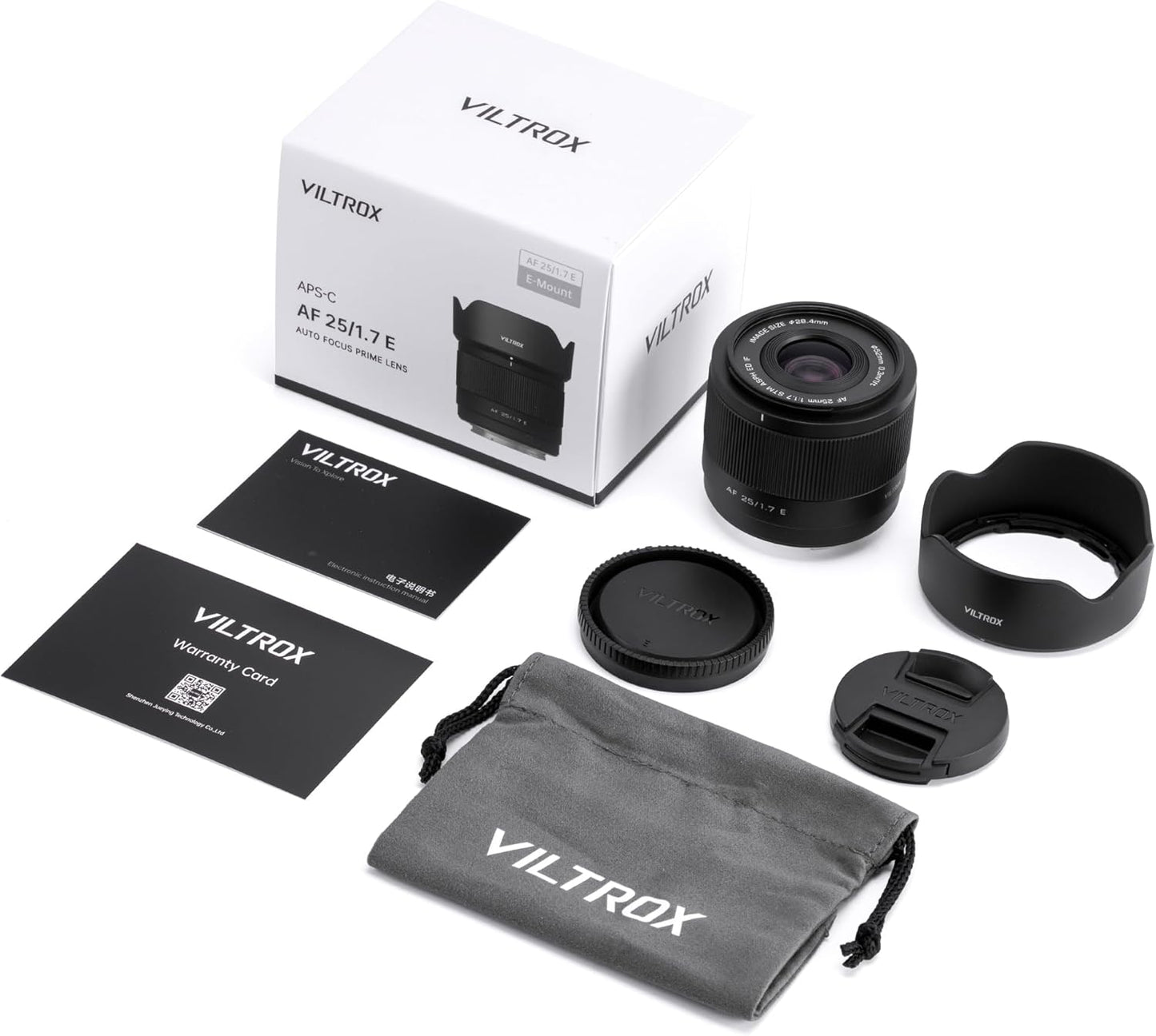 VILTROX 25mm F1.7 E, AF 25mm F1.7 E Mount Lens for Sony E, APS-C Prime Lens for Sony a6400 a6500 a6600 ZV-E10 FX30 A6700 ZC-E10II a7Ⅲ a7RⅢ a7Ⅳ a7RⅣ