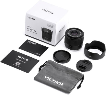VILTROX 25mm F1.7 E, AF 25mm F1.7 E Mount Lens for Sony E, APS-C Prime Lens for Sony a6400 a6500 a6600 ZV-E10 FX30 A6700 ZC-E10II a7Ⅲ a7RⅢ a7Ⅳ a7RⅣ