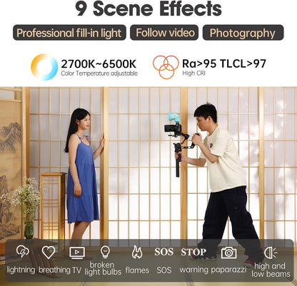 2-in-1 LED Video Light Flash Speedlite GN28 Round Head Rechargeable 2000mAh Battery HSS/TTL Support 3W Modeling Light Bi-Color Temperature 2700K6500K, CRI >95
