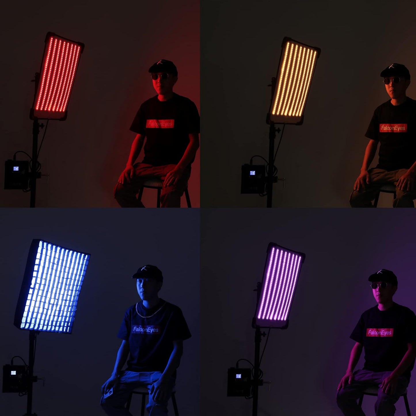 FalconEyes RX-718 III RGB LED Video Light 30W Output Color Temperature 2700K-9999K Roll-Flex LED Light, with 20 Effect Scenes Mode, APP Control