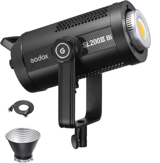 Godox SL200Bi IIIBiBi-Color 215W LED Video Light, CCT 2800-6500K CRI 96, TLCI 97, 95400 Lux@1m, 9 FX Effects Bowens-Mount Studio Lights with RC-A6 Remote for Studio and Film TV Production