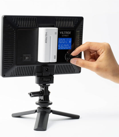 VILTROX 15W LED Video Light Panel, 3300K-5600K On Camera Light, Super Thin Key Light Panel with NP-F550, Led Photography Lighting CRI95+ for Studio Photography Video Recording Live Streaming （L116T
