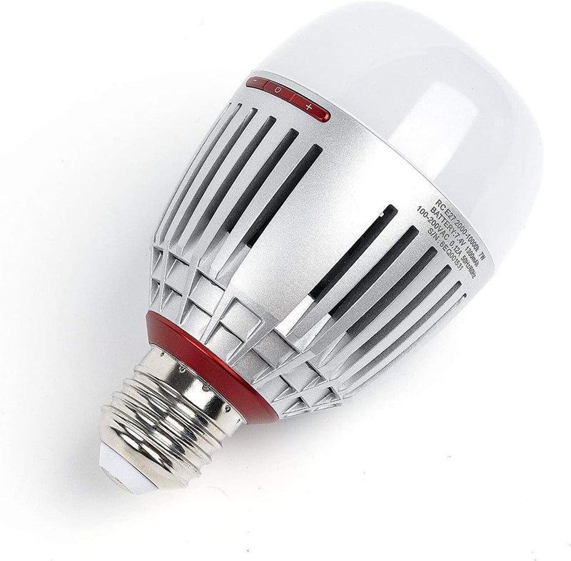 Aputure Accent B7c LED Smart Bulb 7W RGBWW,2000k-10000k Bi Color,CCT/HSI/FX Mode,App Control Built-in Battery, E26/E27 Socket