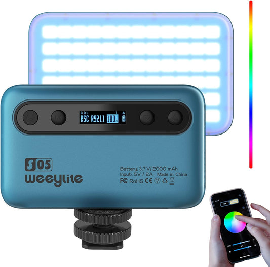 Portable RGB LED Photography Light Panel, APP Remote 5W Full Color Streaming Light for Streamers Video Photography YouTube Tiktok Vlog