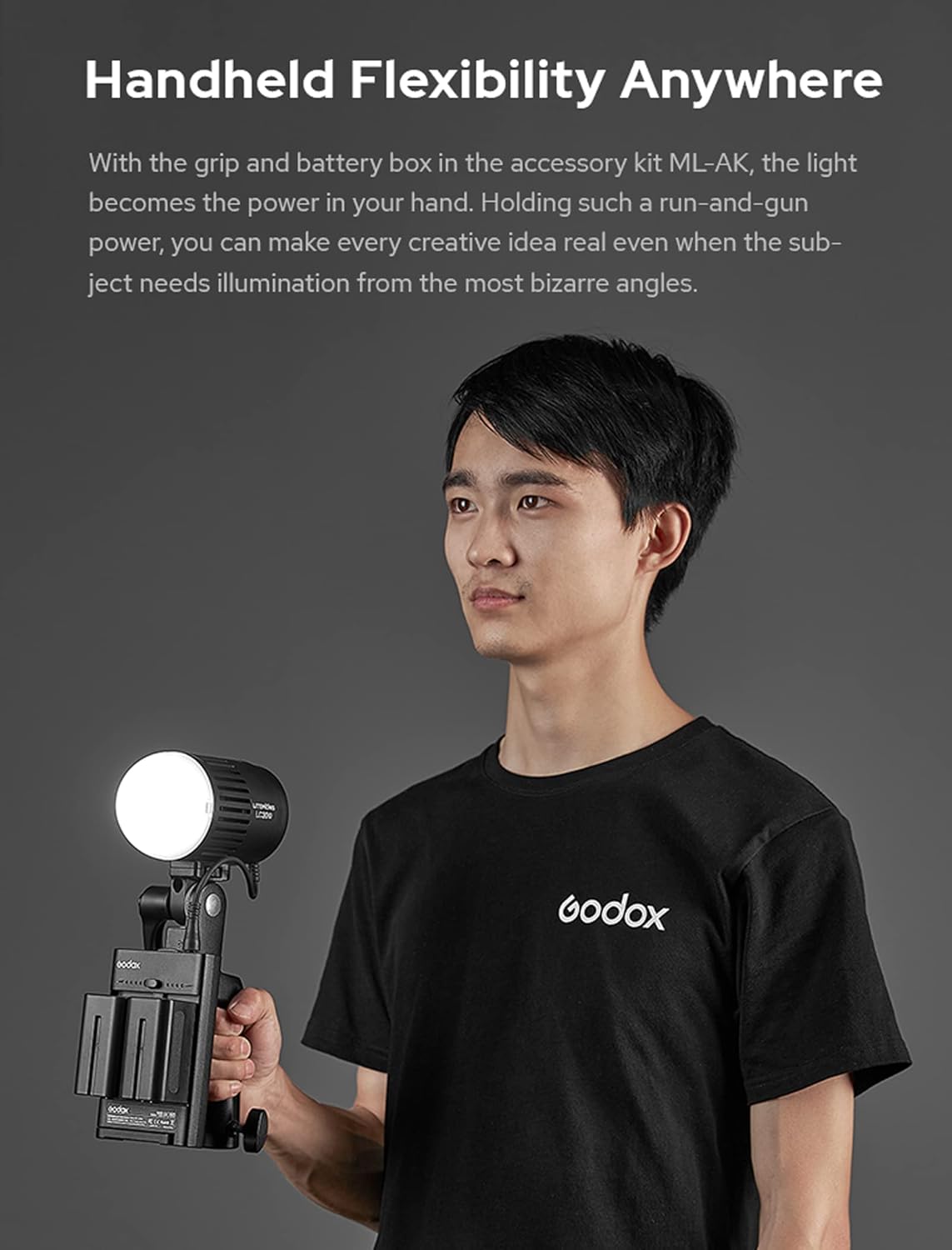 Godox LC30Bi 3200K-5600K Bi-Color Litemons Tabletop LED Light,25200LUX@0.5m, CRI 95+/TLCl 96+, 11 Preset Lighting FX Effects