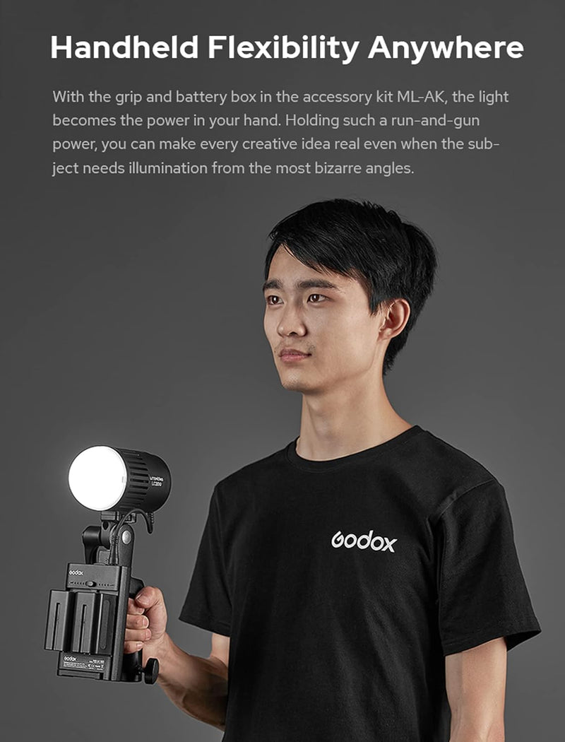 Godox LC30Bi 3200K-5600K Bi-Color Litemons Tabletop LED Light,25200LUX@0.5m, CRI 95+/TLCl 96+, 11 Preset Lighting FX Effects