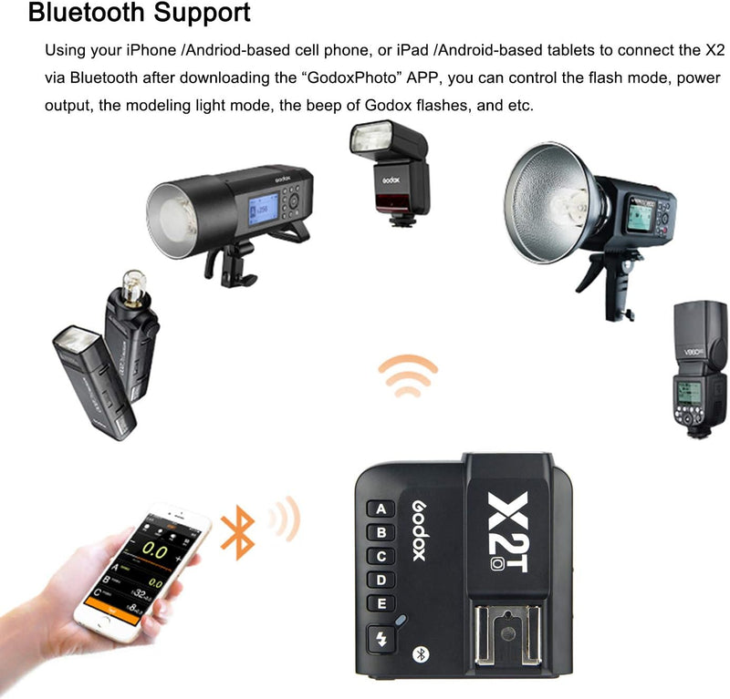 Godox X2T-O TTL Wireless Flash Trigger for Olympus Panasonic, Support 1/8000s HSS Function, 5 Dedicated Group Button and 3 Function Button for Quick Setting