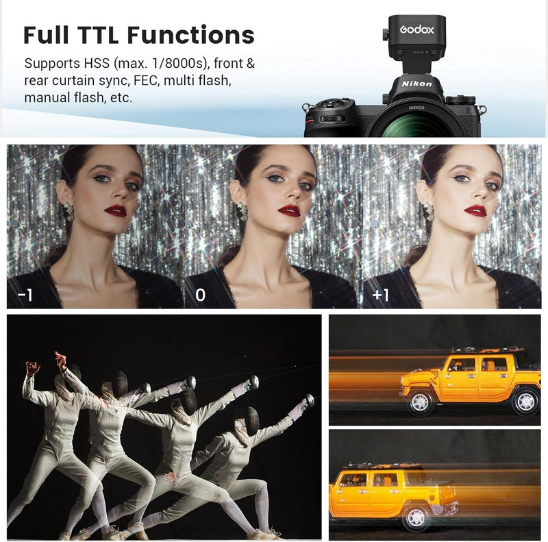 Godox X3-N Touchscreen TTL Wireless Flash Trigger for Nikon Camera, 1/8000s HSS TTL TCM Function, Built-in Battery USB-C Charge Flash Transmitter Compatible with Nikon Z6 D850 D750 D610 D7100 D5300