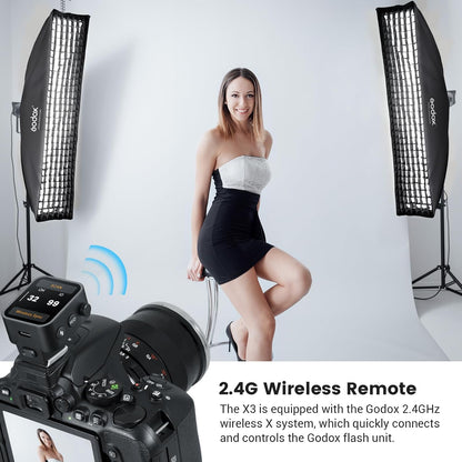 Godox X3-C Touchscreen TTL Wireless Flash Trigger for Canon Camera, 1/8000s HSS TTL TCM Function, Built-in Battery USB-C Charge Flash Transmitter Compatible with Canon R5 R6 R7 5D 6D