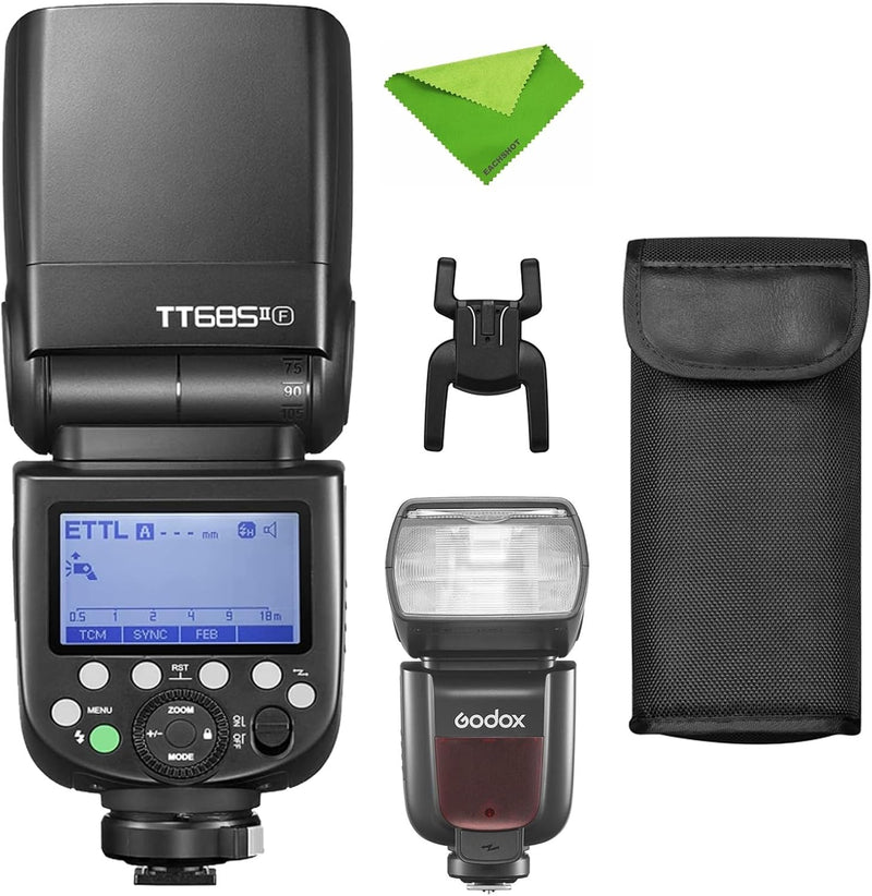 Godox TT685II-F Flash for Fuji TTL Speedlight Camera Flash, 2.4G Wireless X System, HSS 1/8000S Speedlite for Fujifilm Fuji Cameras X-T2 X-T1 X-T10 X-A3 X-E1 X-Pro1 X100F X100T (Upgraded TT685F)