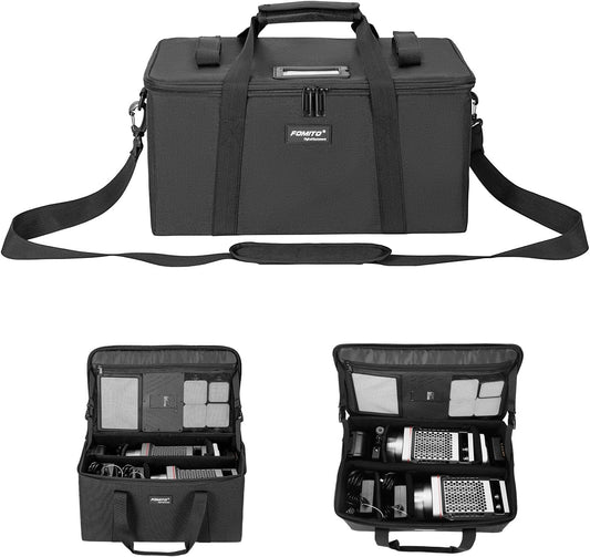 FOMITO-AB-27B Foldable Camera Storage Bag 44x30x22cm Shockproof Case for DSLR, Gimbal, Drone Heavy-Duty Handle-F0190