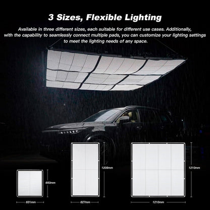 Godox Knowled F600Bi BI-Color Led Video Light Panel with Honeycomb Grid, Foldable Waterproof Flexible LED Mat DMX/CRMX/2.4G/APP Control for Film, Broadcast, Video Production & Photography (4 x 4')
