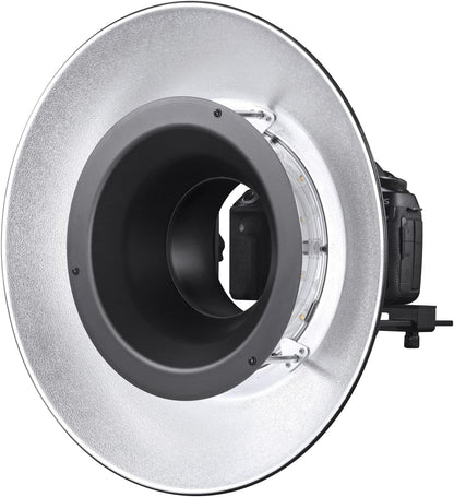 GODOX Reflector with Silver Interior Beauty Dish RFT-25S for Godox R200 Ring Flash Head