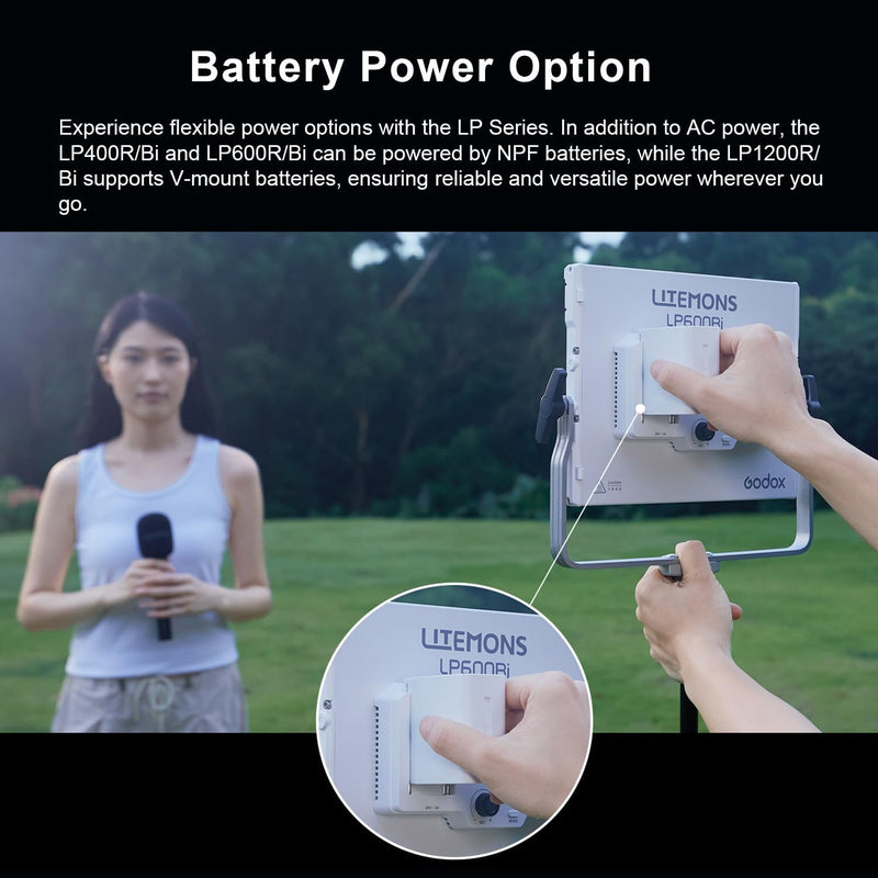 Godox LP1200BI Led Video Light Panel 120W Dimmable Bi-Color 2800K-6500K,CRI≥96 TLCI≥96,with 11 FX Modes,Support APP Control for Gaming,Video Recording, Studio Photography, Streaming Zoom