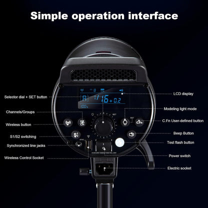 Godox DP1000III-V DP1000IIIV Studio Flash, 1000ws Daylight Outdoor Strobe Monolight, 2.4G Wireless X System, 30W Modeling Lamp, Bowens Mount for Wedding Product Portrait Photography