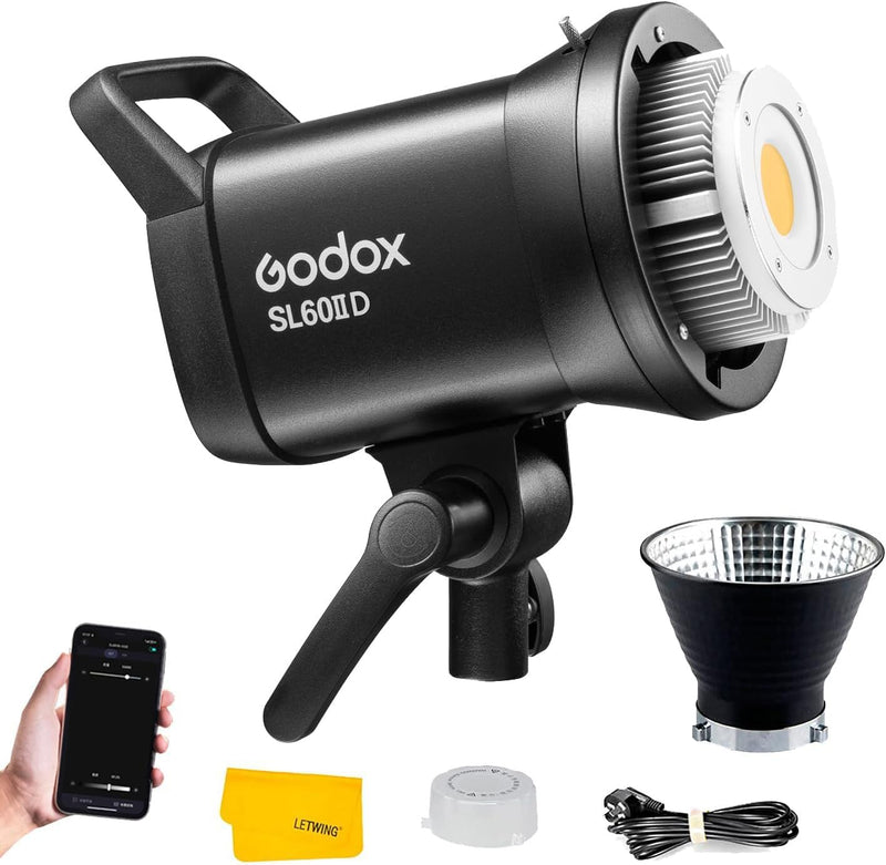 Godox SL60 SL60IID 70W LED Video Light,CRI96+ TLCI97+ 5600±200K,Builtin 8 FX Effects,APP/Remote Control Adjust Brightness,Bowens Mount LED Light for Video Recording Wedding Outdoor Shooting