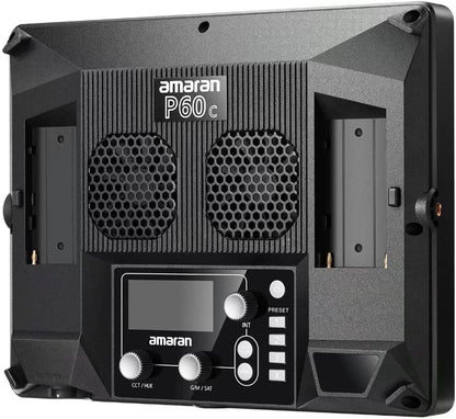 Aputure Amaran P60C RGBWW Video Panel Light,Color Temperature 2500K-7500K,60W,CRI95+/TLCI 96+,5900lux@1m,10 Light Effects,with Softbox,Support App