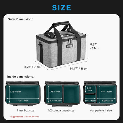 FOMITO-AB-20B Foldable Camera Bag for DSLR/Gimbal/Drone 35x21x20cm Shockproof Case Foam Compartments & Carry Handle-F0188