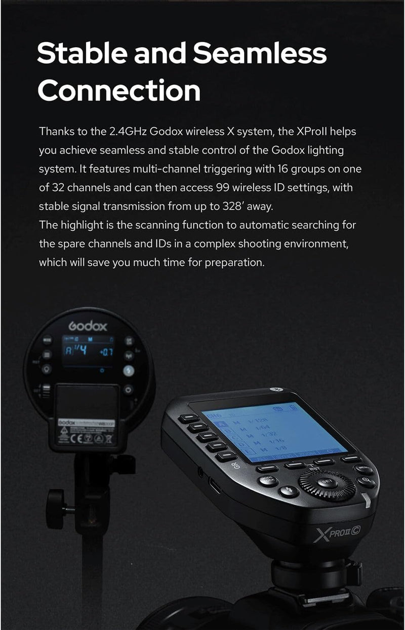 Godox XProII XProII-O XProIIO TTL 2.4G Wireless Flash Trigger for Olympus & Panasonic Cameras, HSS 1/8000s, GodoxPhoto APP Control, New Hotshoe Locking, Modeling Light, Zoom Setting(Xpro-O Version 2)
