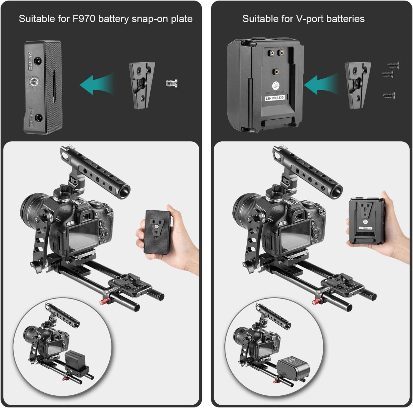 FOMITO-VK-03 V-Mount V-Lock Base Station Quick Release Plate-F0029
