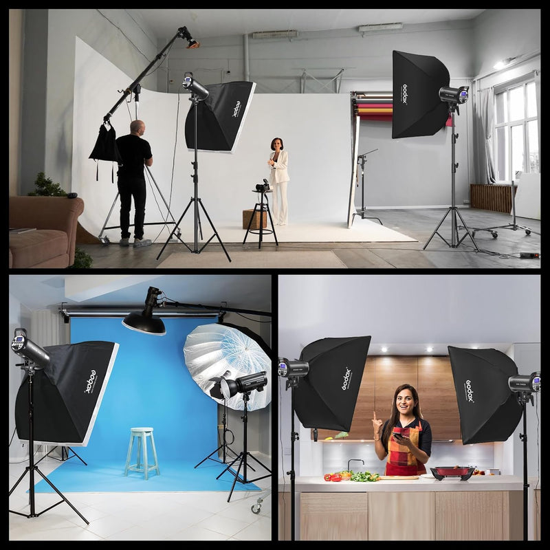 Godox SK400II 400Ws Photo Studio Strobe Flash Monolight Light with Bowens Mount &Lamp Head,150W Modeling Lamp for Studio,Shooting,Location and Portrait Photography-110V