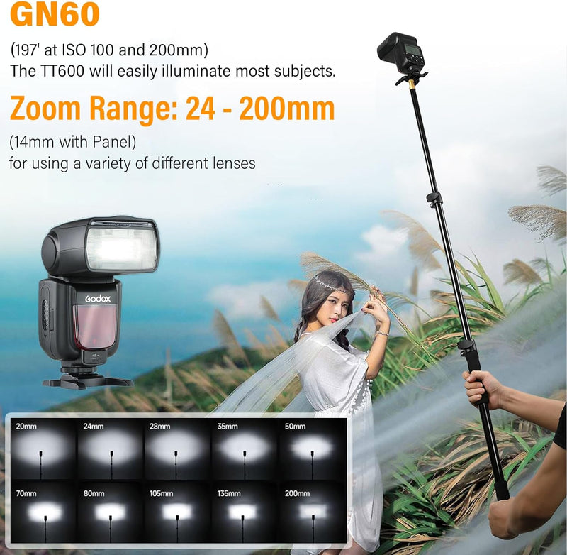 GODOX TT600S 2.4G Wireless Camera Flash Speedlite with Diffuser, Master Slave Off GN60 Manual Flash, Support HSS When paired Off Camera with Godox X Trigger System for Sony Cameras (TT600S for Sony)