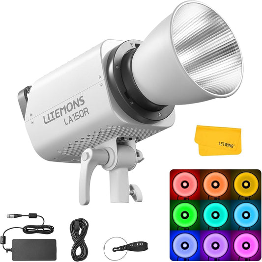 Godox LA150R LED Video Light, 165W Continuous LED Light, RGBW Full Color 1800K-10000K, 14 Light Effects, APP Control, Bowens Mount Studio Light for Photography Video Recording