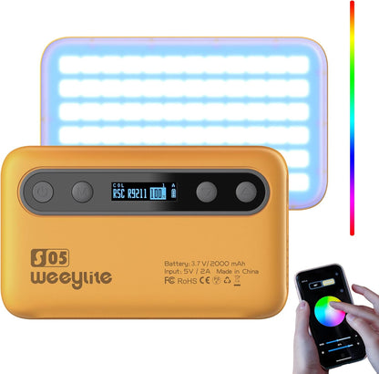 Portable RGB LED Photography Light Panel, APP Remote 5W Full Color Streaming Light for Streamers Video Photography YouTube Tiktok Vlog
