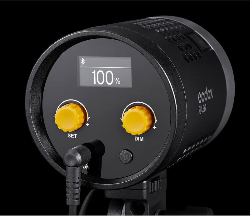 Godox ML30 LED Light, Portable Handheld LED Video Light,5600K CRI 96+ TLCI 97+, 12 Lighting Effects, APP Control,Silent Mode, with 2X NP-F970 Battery