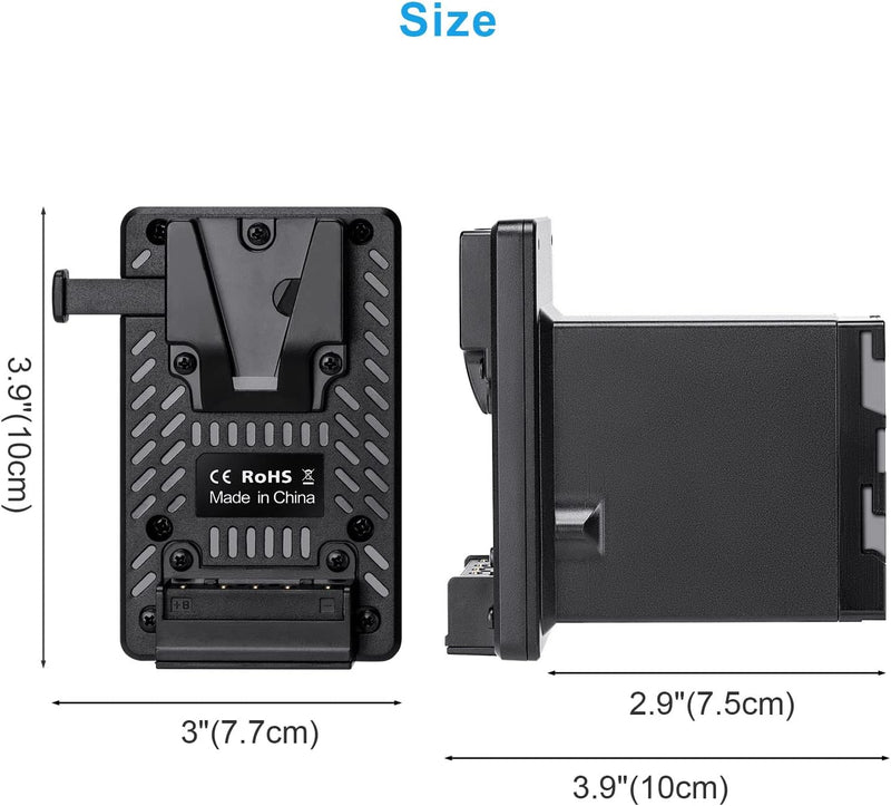 FOMITO NP-F Dummy Battery to V-Lock V-Mount Plate Replacement BP-U90 U96 BP-U60 U30 for Sony PMW-100 PMW-150 PMW-160 PMW-200 PMW-300 PMW-EX1 EX160 EX260 EX280 PMW-F3 PXW-FS5 PXW-FS7 PXW-FX6 PXW-FX9