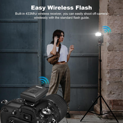 GODOX TT520 II Universal On-Camera Flash Speedlite with AT-16 Wireless Trigger Transmitter GN33 S1/S2 Modes Compatible for Canon Nikon Pentax Olympus Fujifilm Panasonic DSLR Cameras with Hot Shoe