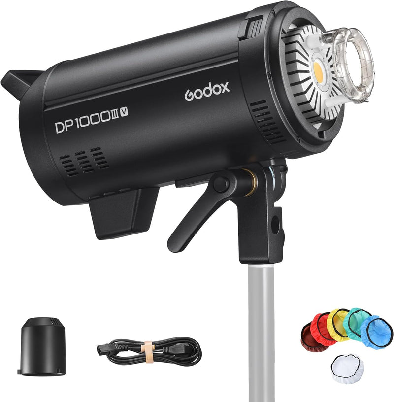 Godox DP1000III-V DP1000IIIV Studio Flash, 1000ws Daylight Outdoor Strobe Monolight, 2.4G Wireless X System, 30W Modeling Lamp, Bowens Mount for Wedding Product Portrait Photography