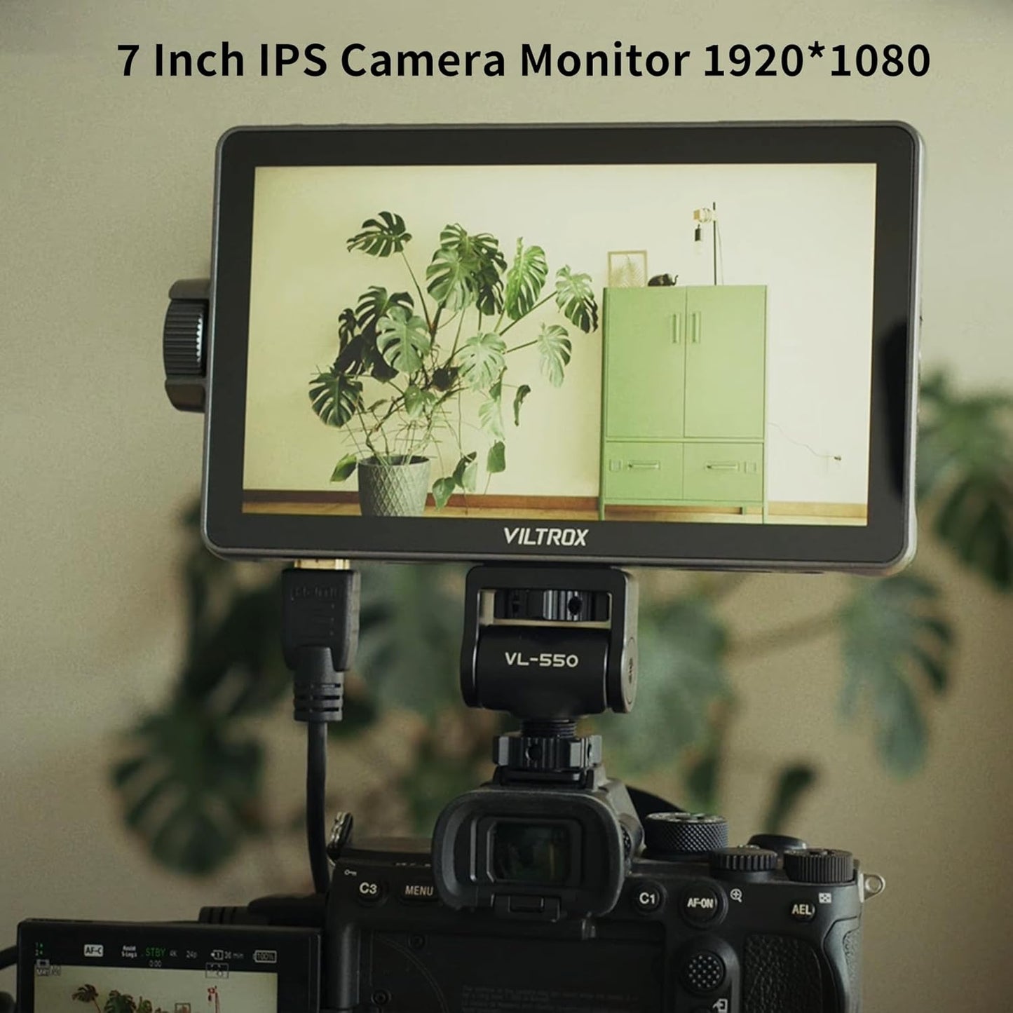 VILTROX DC-A1 2800nit Video Field Monitor, 7 Inch Touchscreen 60Hz 4K Camera External Monitor with Cooling Fans, 1920x1080 DSLR Monitor 4K HDMI in/Out, 170° Wide Angle