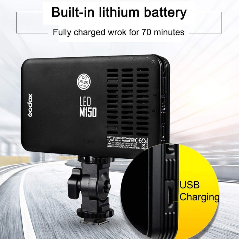 Godox LEDM150 LED Video Light, Camera Light for Pictures Video Recording with 150 LED Beads, CRI 95+ 5600K Photo Light for Outdoor Photography Live Streaming Zoom Calls