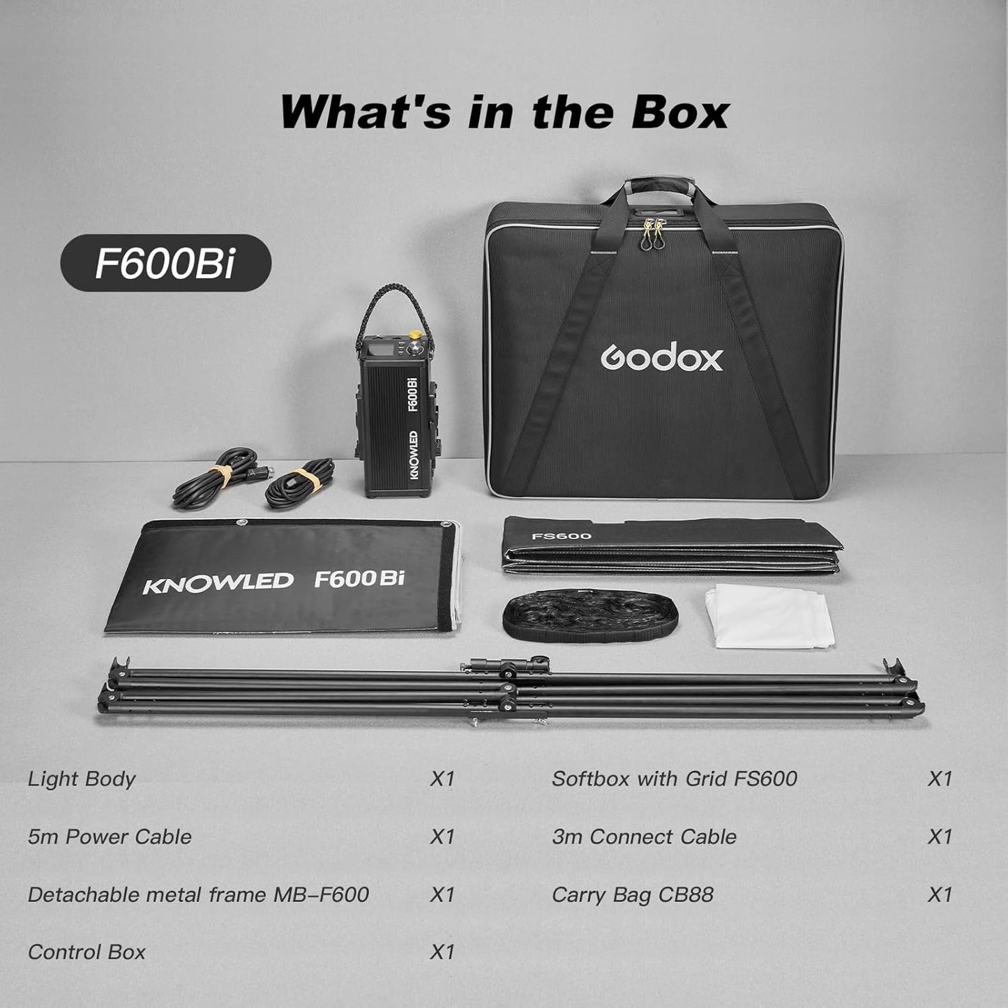 Godox Knowled F600Bi BI-Color Led Video Light Panel with Honeycomb Grid, Foldable Waterproof Flexible LED Mat DMX/CRMX/2.4G/APP Control for Film, Broadcast, Video Production & Photography (4 x 4')