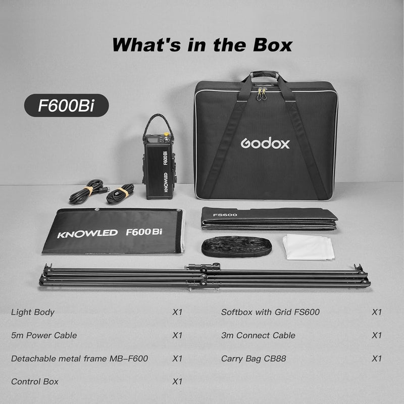 Godox Knowled F600Bi BI-Color Led Video Light Panel with Honeycomb Grid, Foldable Waterproof Flexible LED Mat DMX/CRMX/2.4G/APP Control for Film, Broadcast, Video Production & Photography (4 x 4')