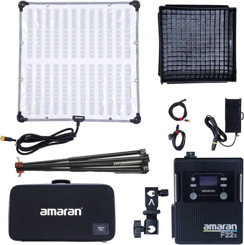 Aputure Amaran F22X Flexible Led Video Light BI-Color 2500K~7500K,200W,9 Lighting FX with Honeycomb Grid Soft Box,Support App Control
