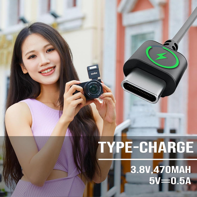 Flash Diffuser Camera Flash IM22 Flash GN10/470 MAh/Type-c