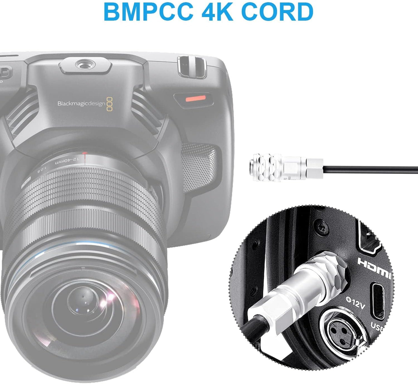 FOMITO 12V USB-C PD Power Cable for Blackmagic Pocket Cinema Camera 4K 6K BMPCC to Type-C PD Trigger