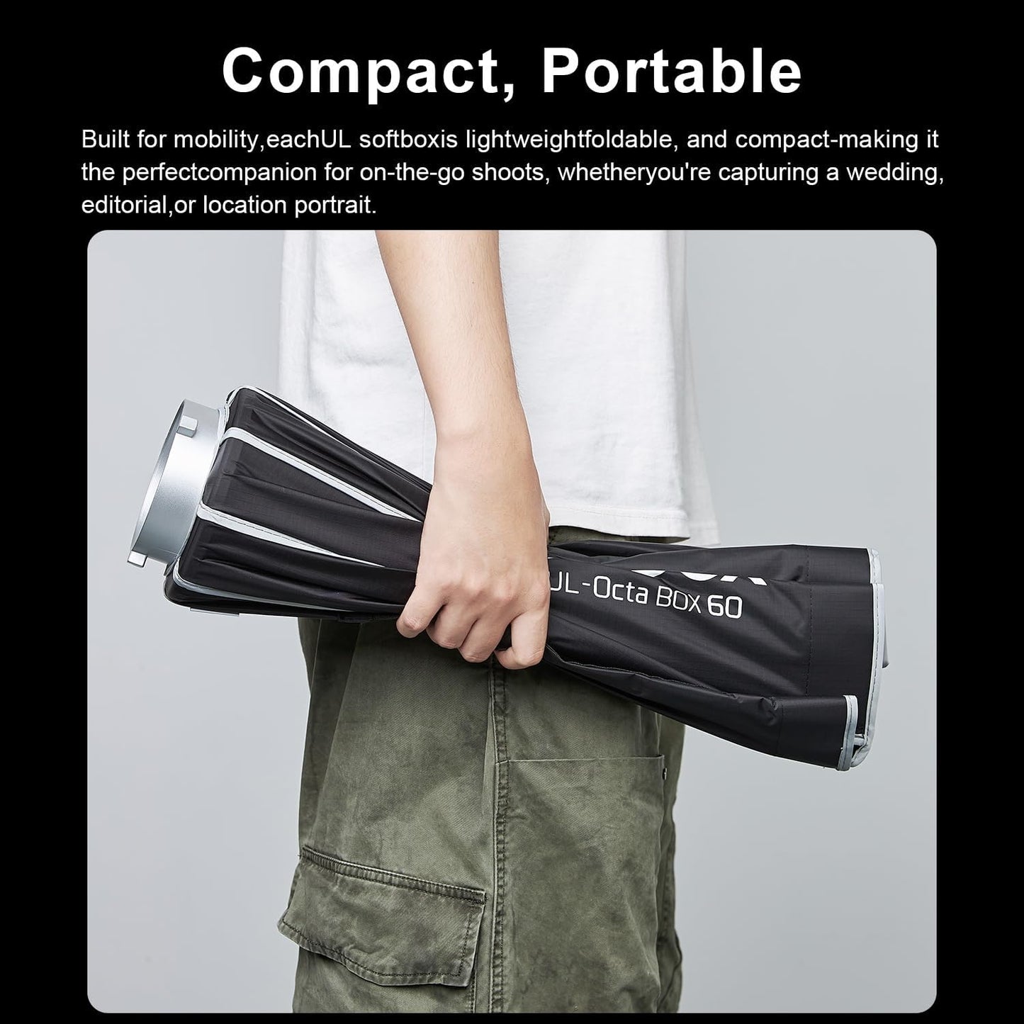 Godox UL-Series Quick Release Umbrella Softbox - 5 Shapes Edge Mask & Bowens Mount for Portraits/Product/Live Streaming, 30x90cm