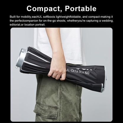 Godox UL-Series Quick Release Umbrella Softbox - 5 Shapes Edge Mask & Bowens Mount for Portraits/Product/Live Streaming, BOX 40x40cm