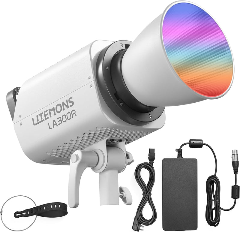 Godox LITEMONS LA300R RGB COB Video Light Bowen Mount 1800K to 10000K CCT with GM Adjustment 94,700 lux @ 1m Standard Reflector Support APP Control