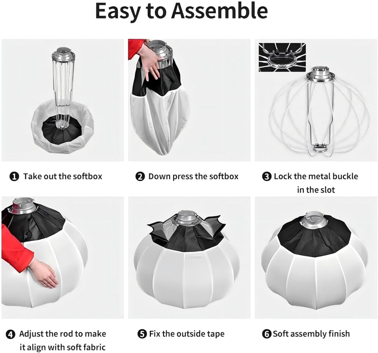 JINBEI 22”/56cm Lantern Softbox Bowens Mount softbox One Step Quick Release Soft Light Modifier for JINBEI Video Light Compatible with Other Bowens Mount Video Light Portable