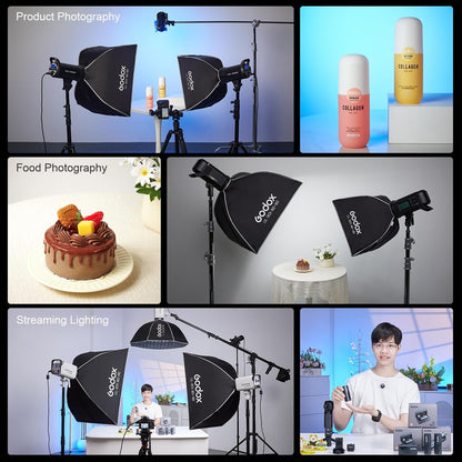Godox UL-Series Quick Release Umbrella Softbox - 5 Shapes Edge Mask & Bowens Mount for Portraits/Product/Live Streaming, 90x120cm