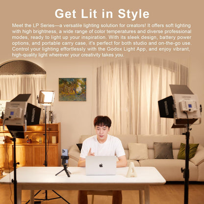 Godox LP400R Led Video Light Panel 36W Dimmable Bi-Color 1800-10000K,CRI≥96 TLCI≥96,with 14 FX Modes,Support APP Control for Gaming,Video Recording, Studio Photography, Streaming Zoom