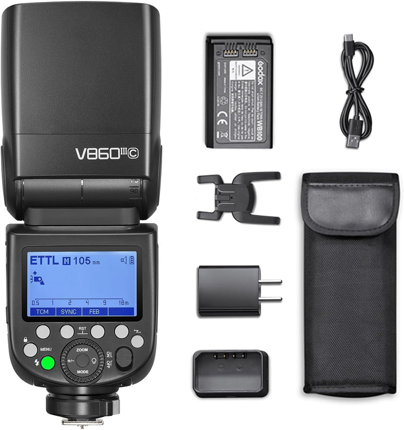 Godox V860III-O Flash for Olympus Camera Flash Speedlite 7.2V/2600mAh Lithium Battery, GN60 2.4G Wireless HSS 1/8000 1.5s Recycle Time 10 Levels LED Modeling Light for Olympus/Panasonic Cameras