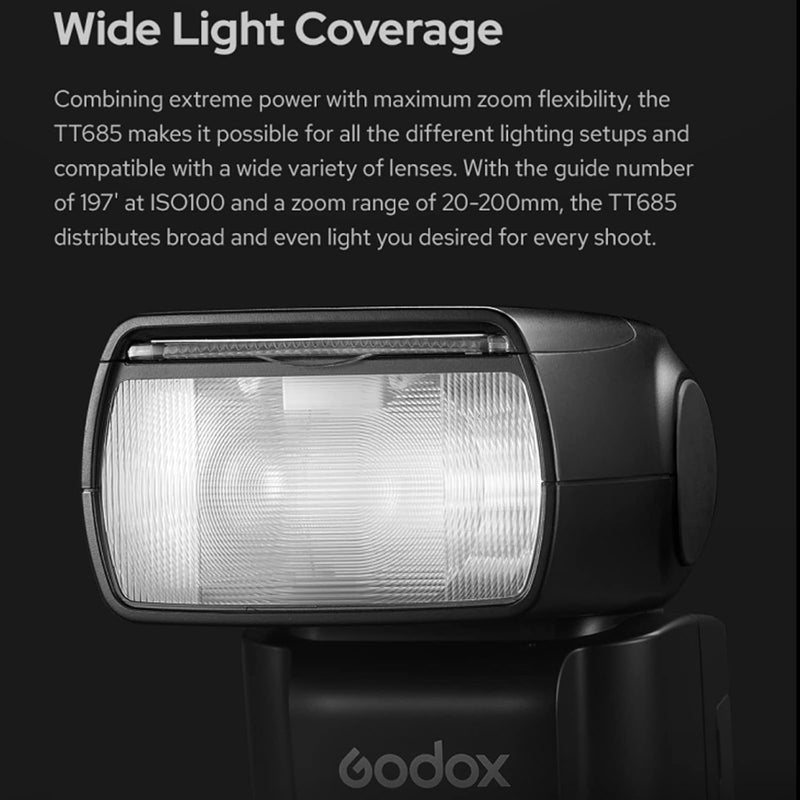 Godox TT685II-F Flash for Fuji TTL Speedlight Camera Flash, 2.4G Wireless X System, HSS 1/8000S Speedlite for Fujifilm Fuji Cameras X-T2 X-T1 X-T10 X-A3 X-E1 X-Pro1 X100F X100T (Upgraded TT685F)