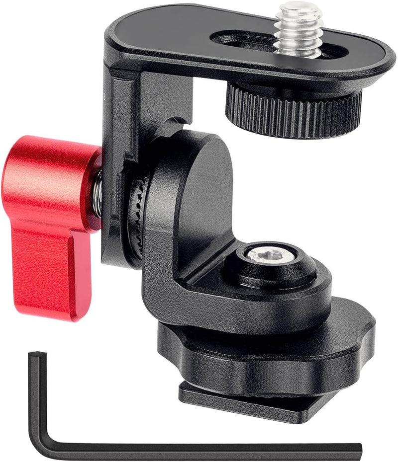 Fomito Rotary Tripod Head Z2 Camera Monitor Holder Mount Arm Hot Shoe Adapter for Flash Speedlite, Field Monitor, LED Video Light, Microphone