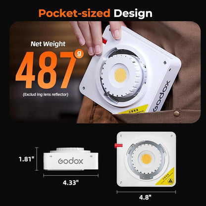 Godox ML100R RGB LED Video Light 110W CCT 1800K-10000K,App Control for Portraits Photography Lighting,YouTube/TikTok Video Recording,Filming,Live Streaming,Studio Lighting Production
